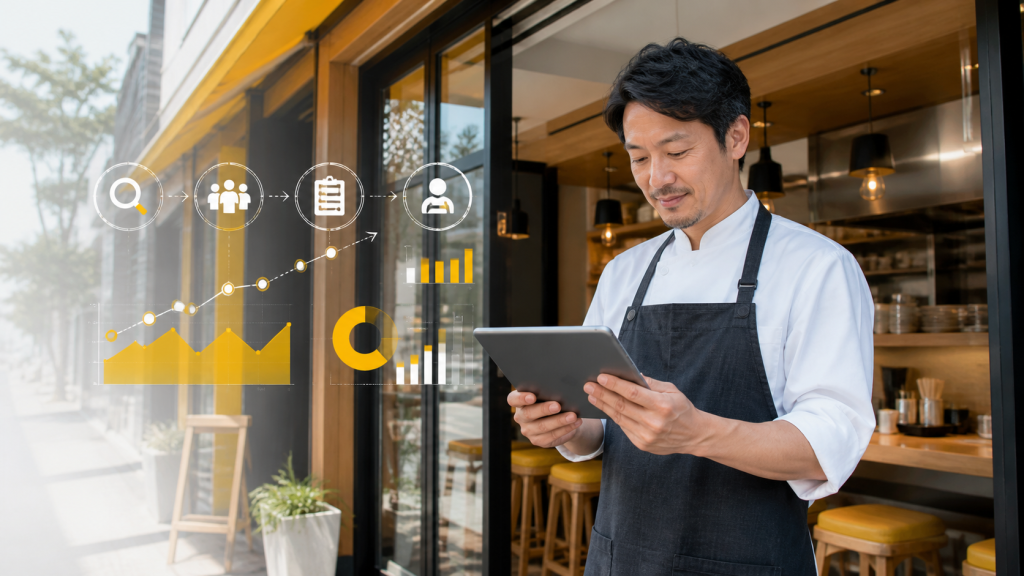 店舗集客 AIを店舗で活用するイメージ