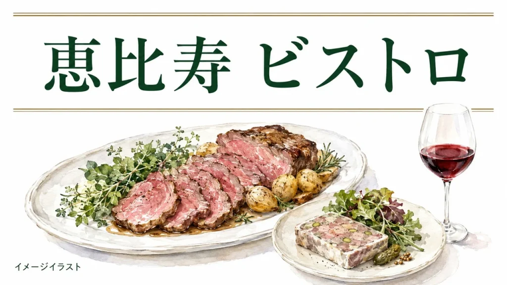 恵比寿のビストロ選びを表すイメージイラスト