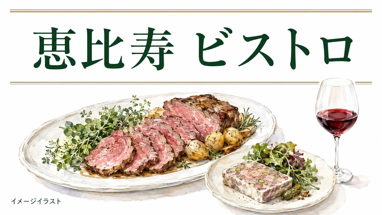恵比寿のビストロ選びを表すイメージイラスト