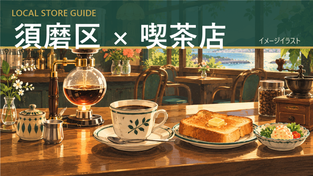 須磨区 × 喫茶店｜店舗紹介イメージイラスト